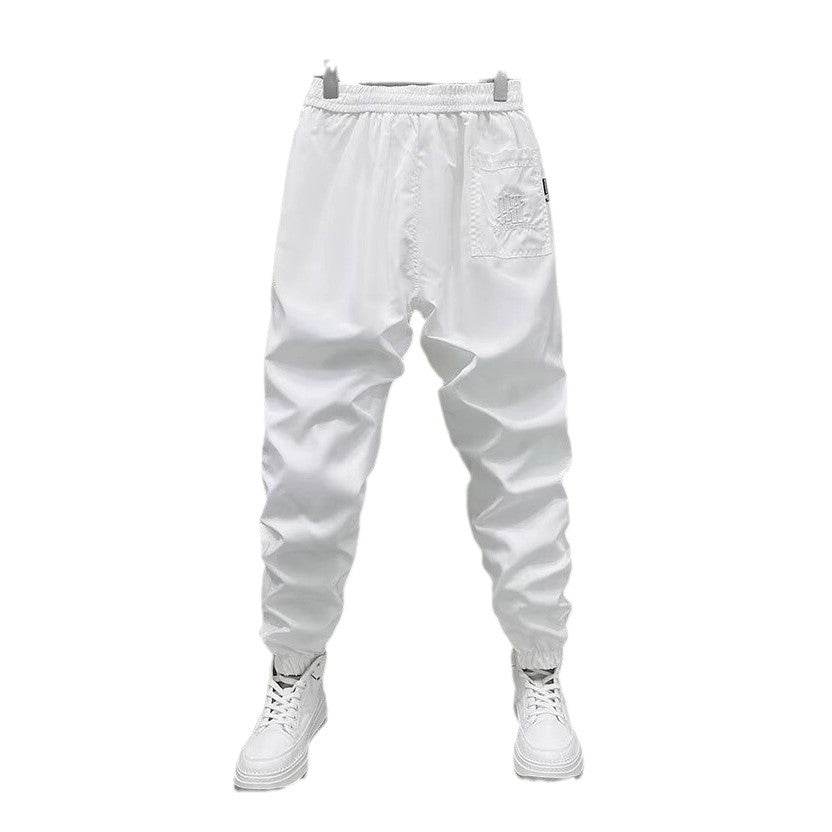 Men's Quick-Drying Ankle-Tied Sports Pants - Solid Color Casual Fit - Buy Center