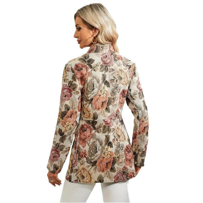 Buycenter Women's Casual Printed Jacket - Stylish Floral Design, Polyester - Buy Center