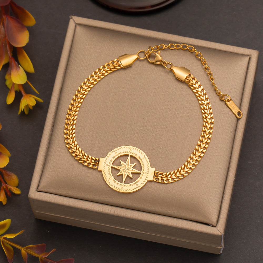 Buy Center Stainless Steel Flower Bracelet - Trendy Lucky Tree Design - Buy Center