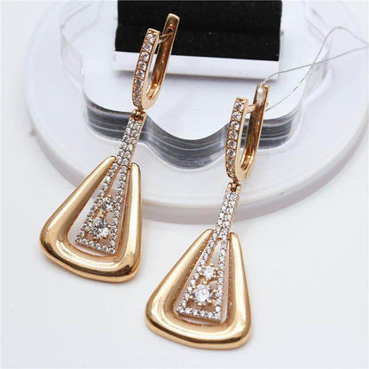 Elegant Rose Gold Plated Zircon Earrings - All-Match Design for Women - Buy Center
