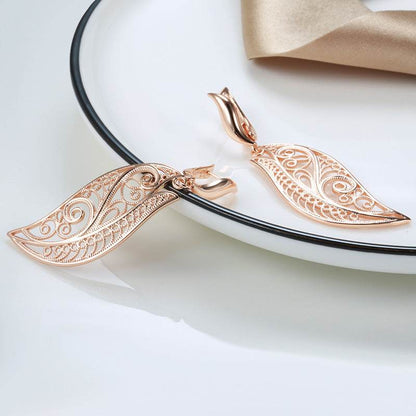 Women’s Retro Hollow Earrings - Rose Gold Geometric Fashion Jewelry - Buy Center