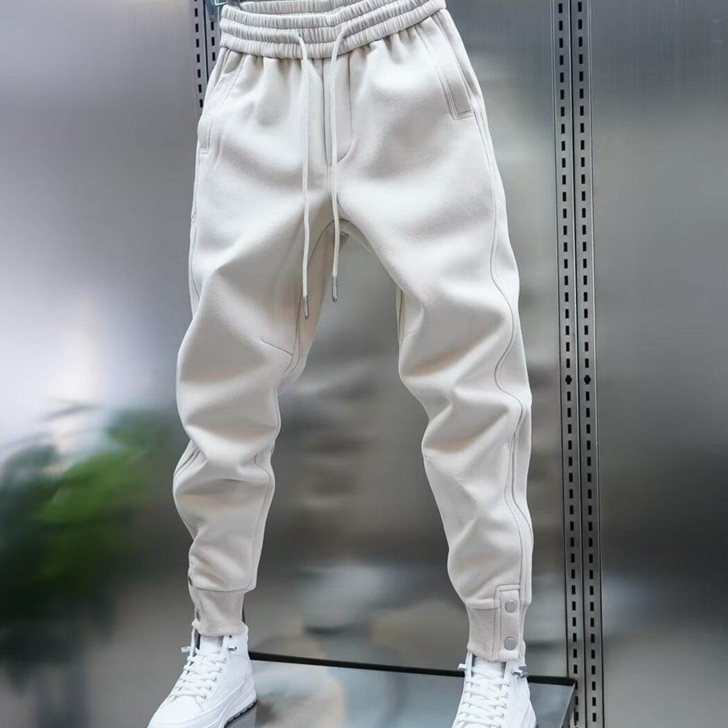 Men's Ankle Banded Slacks - Casual Solid Color Pants for Teenagers - Buy Center