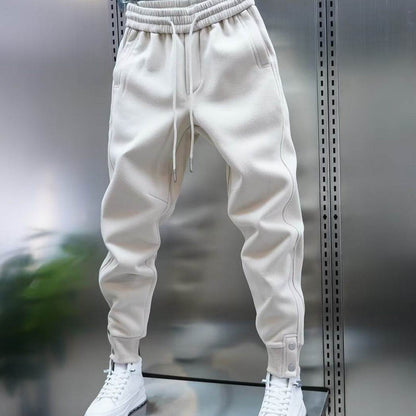 Men's Ankle Banded Slacks - Casual Solid Color Pants for Teenagers - Buy Center