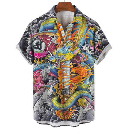 3D Printed Men's Fancy Short Sleeve Shirt - Trendy Summer Casual Style - Buy Center