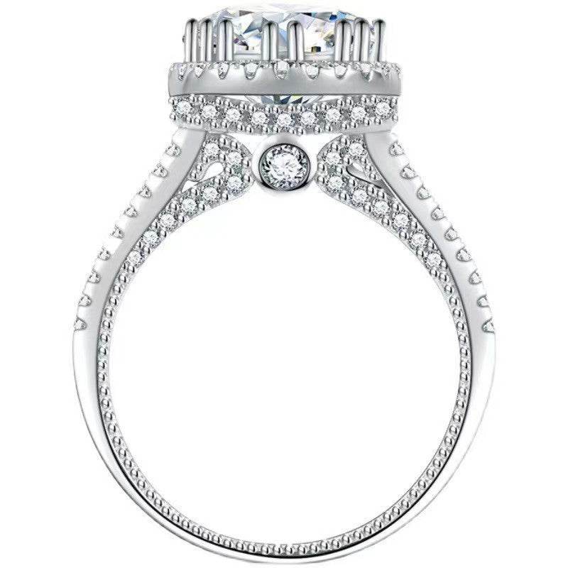 Buycenter Sterling Silver Moissanite Jewelry Ring - Luxury Y Design - Buy Center