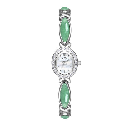 Buy Center Women's Premium Jade Chain Watch - Stylish Aventurine Design - Buy Center