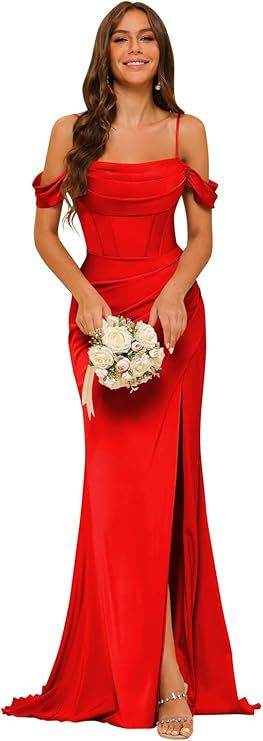 Buycenter Off-the-shoulder Satin Ball Gown - Dusty Rose & More Colors - Buy Center