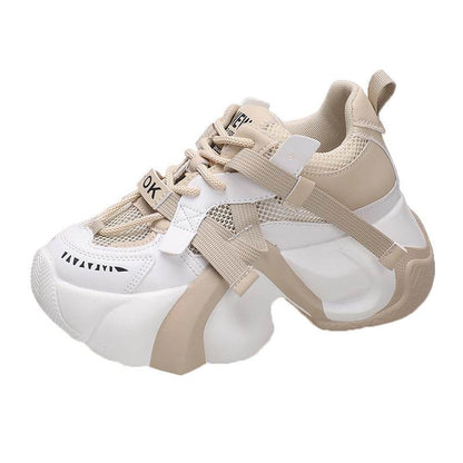 Thick Bottom Lace-Up Sneakers - Stylish Casual Flats for Everyday Comfort - Buy Center