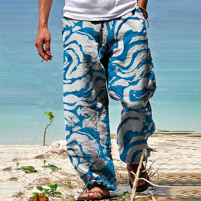 Men's Summer Beach Trousers - Stylish Geometric Patterns for Casual Comfort - Buy Center