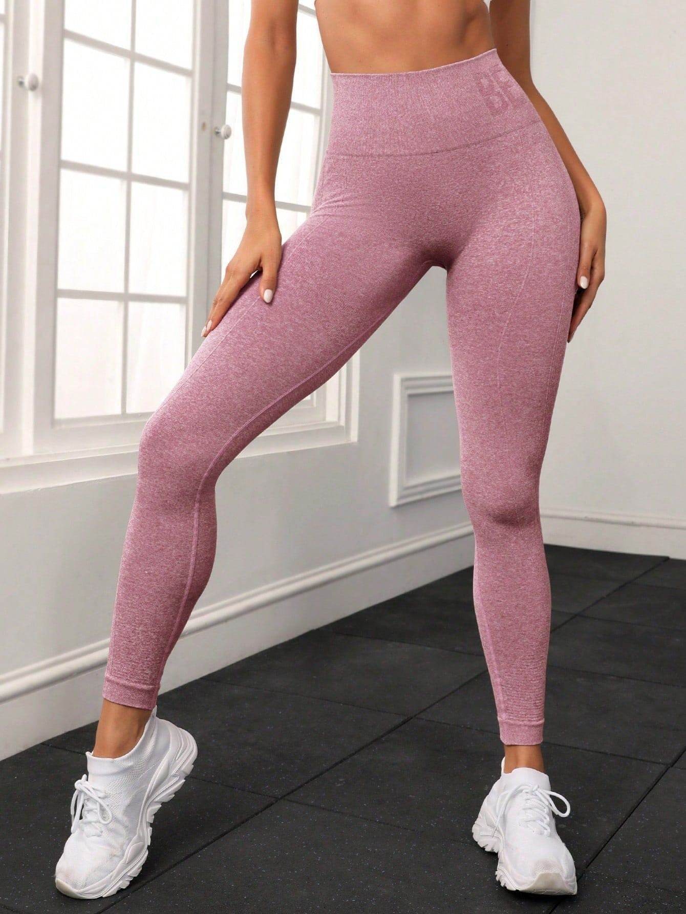 High Waist Peach Yoga Pants for Women - Stylish Seamless Workout Gear - Buy Center