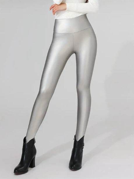 Buycenter Slim Fit Leather Pants - Hip Raising Velvet Leggings - Buy Center