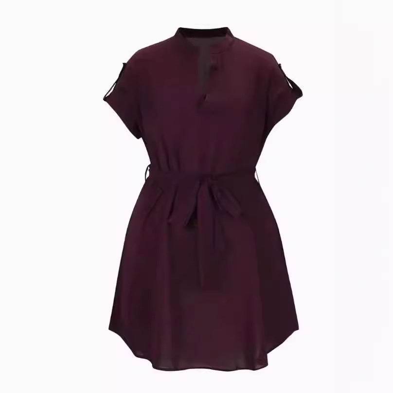 Women's Bowknot Short Sleeve Dress - Stylish Casual Wear in 7 Colors - Buy Center