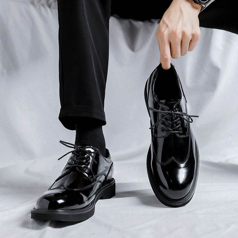 Buycenter Mid-top British Patent Leather Shoes - Stylish All-match for Men - Buy Center