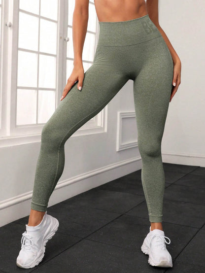 High Waist Peach Yoga Pants for Women - Stylish Seamless Workout Gear - Buy Center