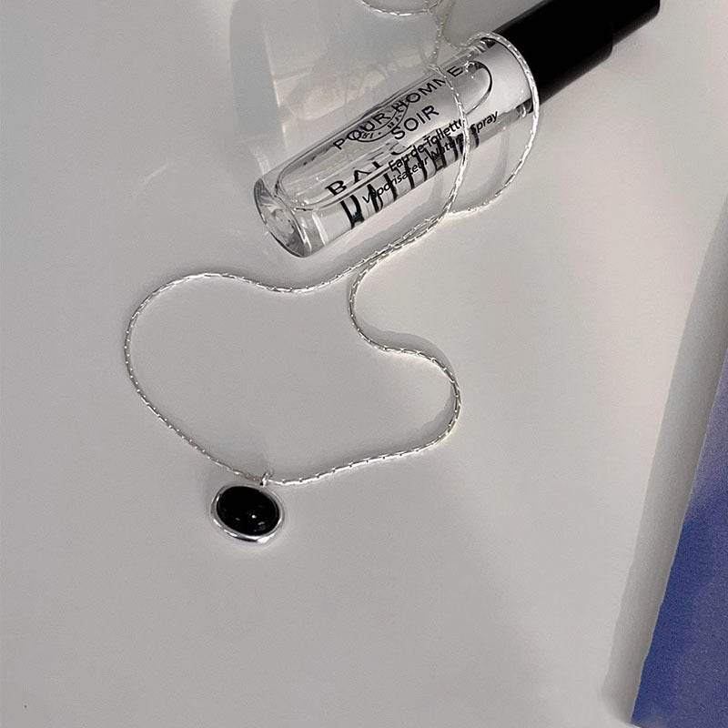 Black Agate Oval Necklace - Elegant 925 Silver Jewelry for Women - Buy Center