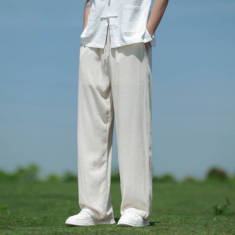 Buycenter Men's Casual Trousers - Loose Straight Fit for Spring & Summer - Buy Center