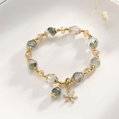 Natural Chorite Crystal Bracelet - Stylish Female Snowflake Pendant - Buy Center