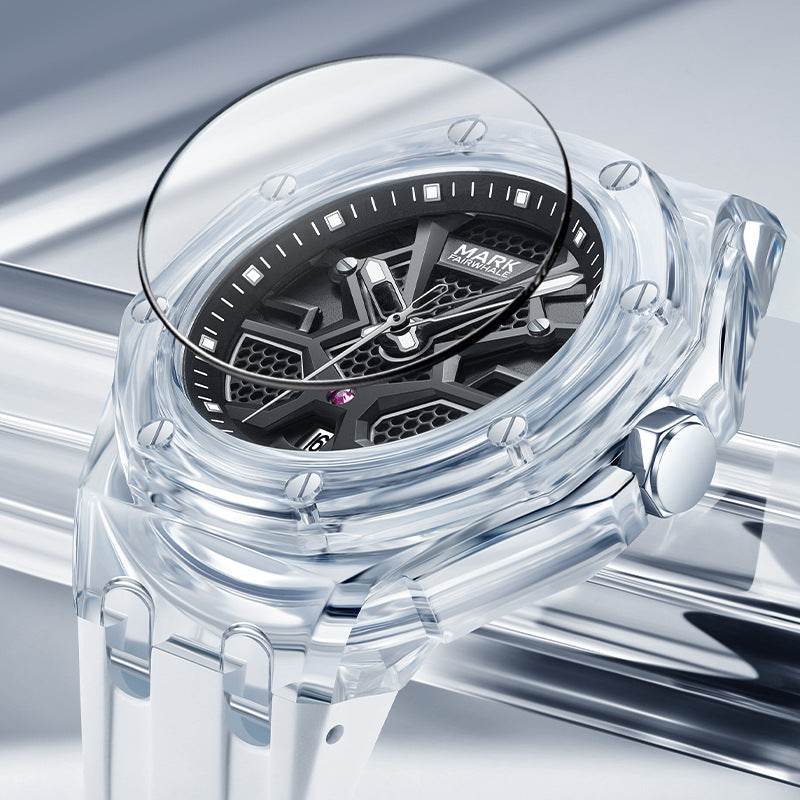 Buy Center Luminous Waterproof Quartz Watch - Stylish Acrylic & Silicone - Buy Center