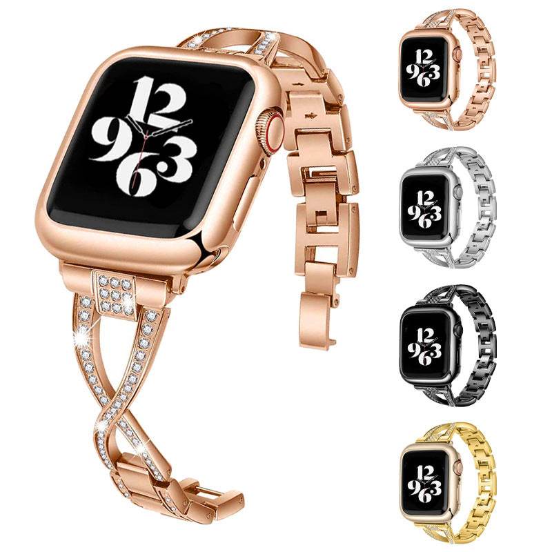 Fashion X-type Stainless Steel Strap for Apple Watch - Snap Button Style - Buy Center