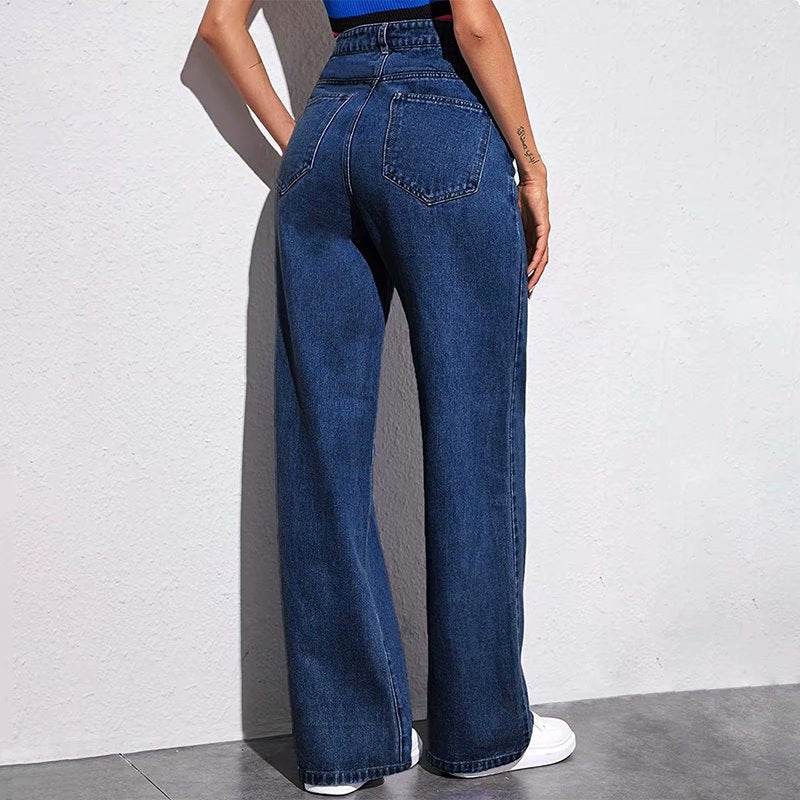High Waist Wide Leg Jeans - Casual Slim Fit for Retro Style 2025 - Buy Center