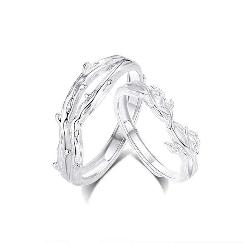 Buycenter S999 Sterling Silver Couple Rings - Adjustable Luxurious Design - Buy Center