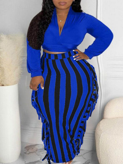 Buycenter Women's Lace-up Tassel Suit Skirt - Stylish Mid-Length Outfit - Buy Center