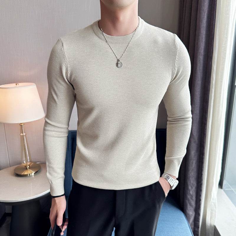 Modal Anti-Pilling Round Neck Sweater for Men - Slim Fit, Work Ready - Buy Center