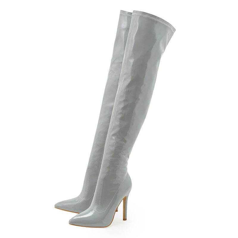 Buycenter Women's Over Knee Boots - Super High Stiletto Heels, Zipper Design - Buy Center
