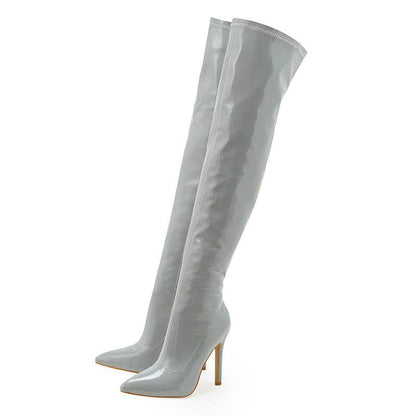 Buycenter Women's Over Knee Boots - Super High Stiletto Heels, Zipper Design - Buy Center