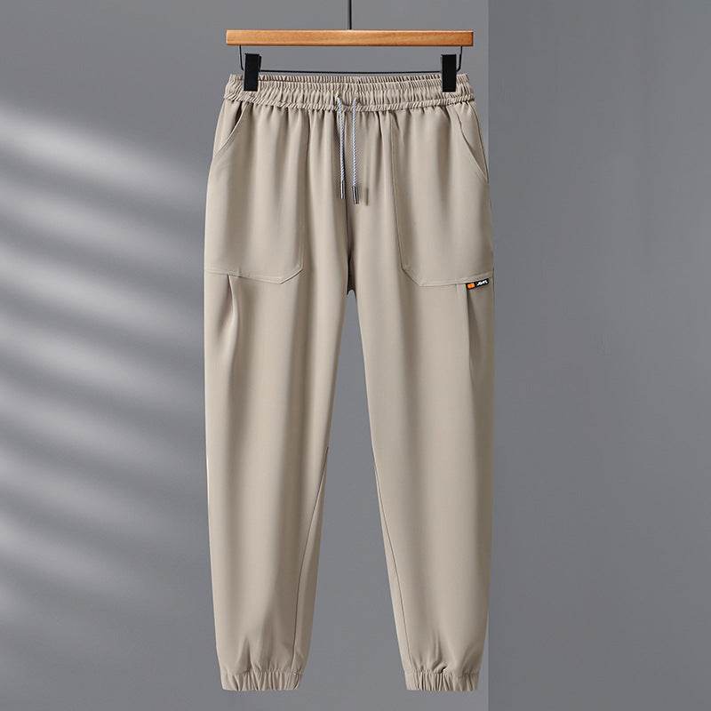 Summer Loose Cargo Pants for Men - Ankle-tied Tencel Casual Trousers - Buy Center