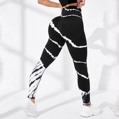 Buycenter Tie-Dye Stripes Yoga Pants – Seamless, Hip Lifting Sport Wear - Buy Center