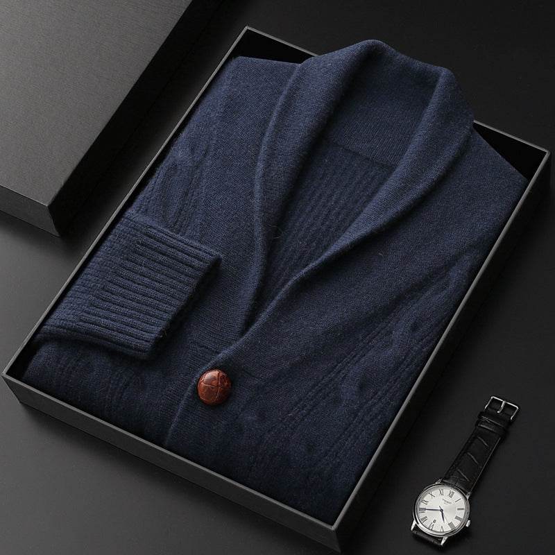 Men's Thickened Twisted Collar Coat - Casual Winter Knitwear for Style - Buy Center