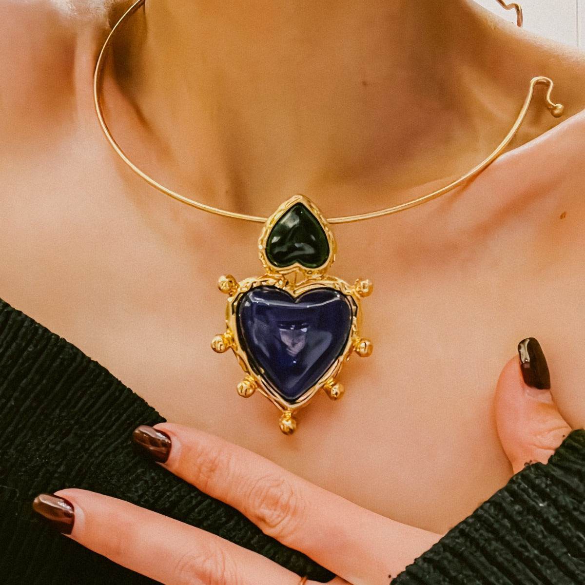 Buycenter Bottle Green Heart Vintage Ear Clips - High-Grade Fashion Jewelry - Buy Center