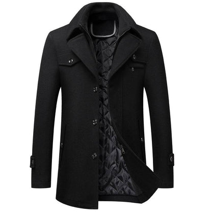 Men's Thickened Wool Overcoat Jacket - Stylish & Warm Winter Trench - Buy Center