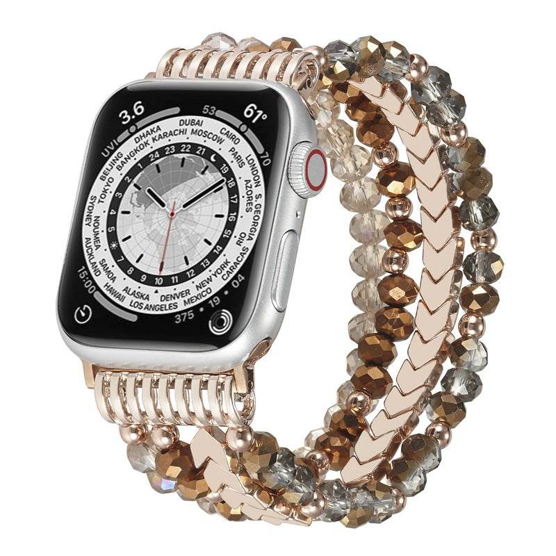 Fashion Crystal Beaded Watch Strap - Stylish & Durable for 38-49mm Watches - Buy Center