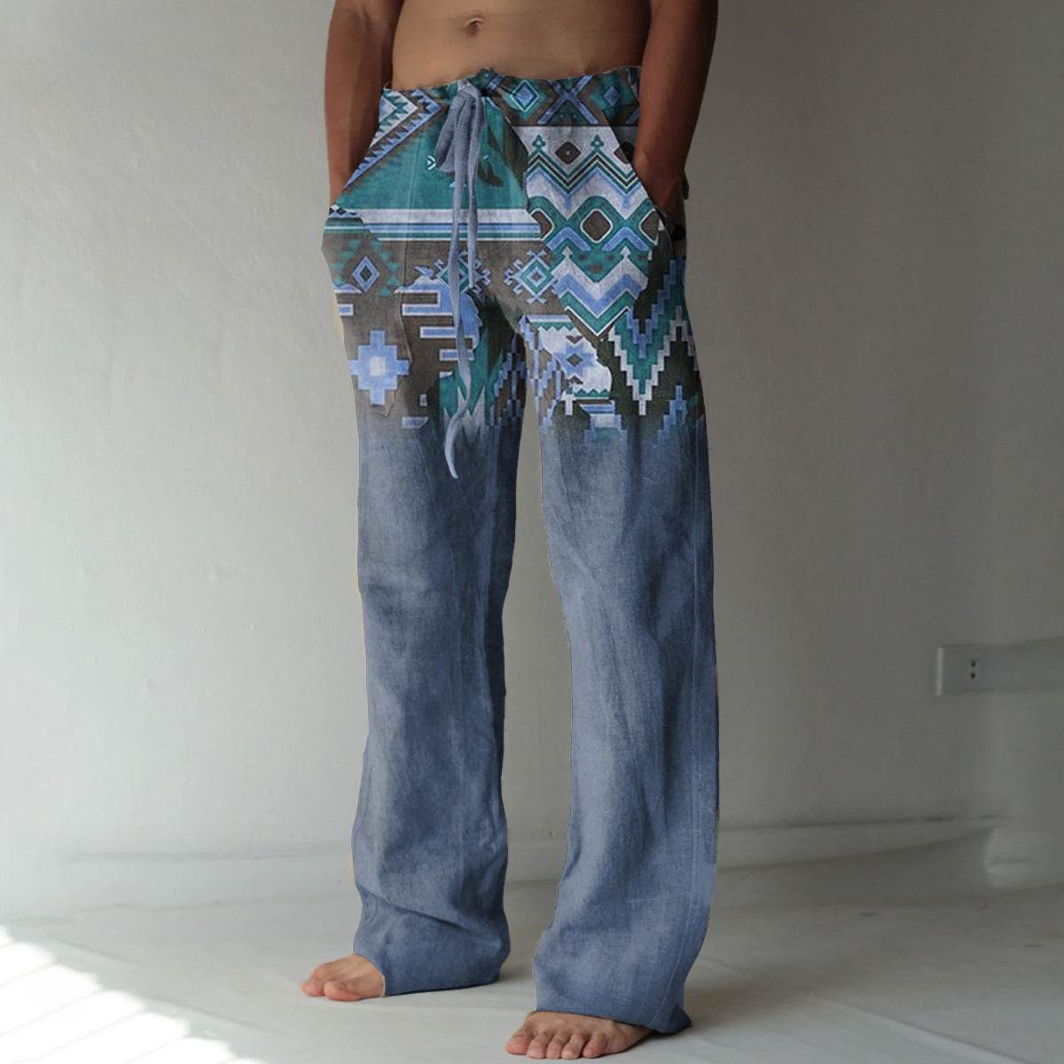 Men's Summer Beach Trousers - Stylish Geometric Patterns for Casual Comfort - Buy Center