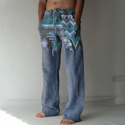 Men's Summer Beach Trousers - Stylish Geometric Patterns for Casual Comfort - Buy Center