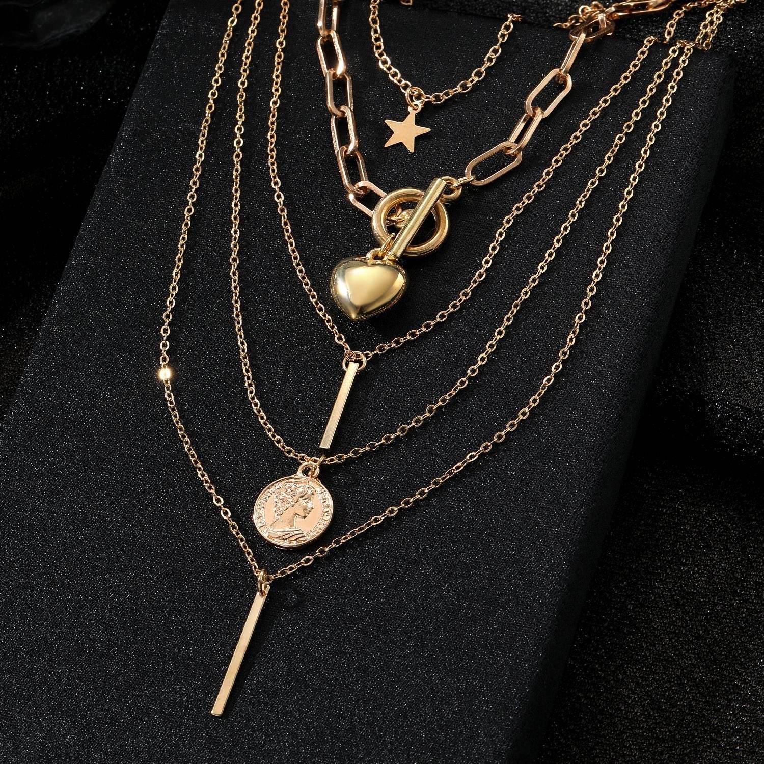 Personalized Multi-layer Twin Necklace - Trendy Retro Style for Women - Buy Center