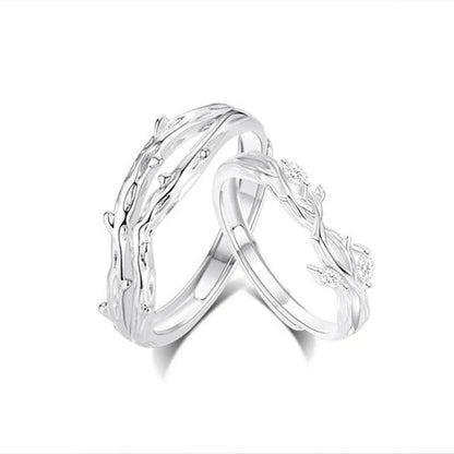 Buycenter S999 Sterling Silver Couple Rings - Adjustable Luxurious Design - Buy Center