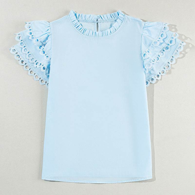 Buycenter Women's Three-Quarter Sleeve Blazer - Ruffled Lace Styles - Buy Center