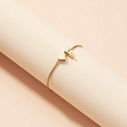 Cute Love Heart Bracelet - Personalized Couple Gift with English Letters - Buy Center