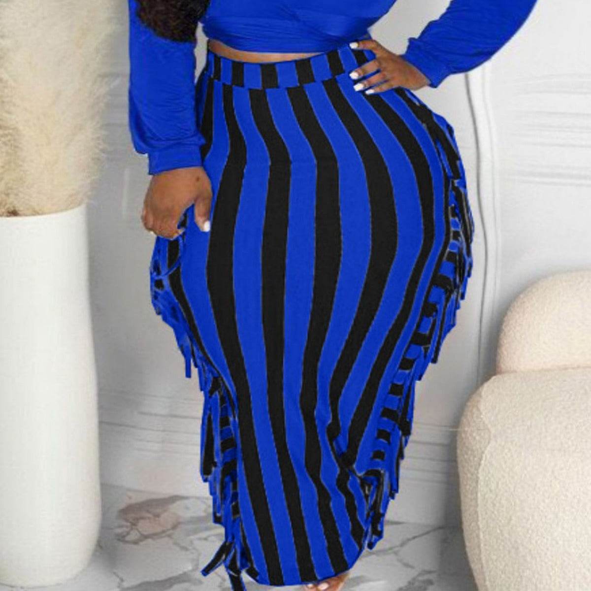 Buycenter Women's Lace-up Tassel Suit Skirt - Stylish Mid-Length Outfit - Buy Center