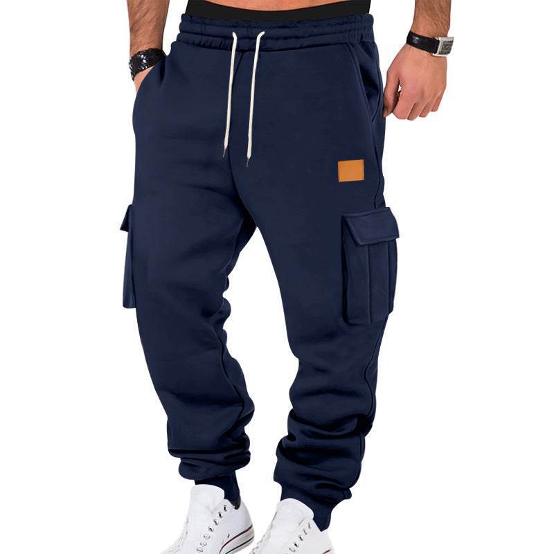 Men's Multi-pocket Cargo Sweatpants - Comfortable Solid Color Options - Buy Center