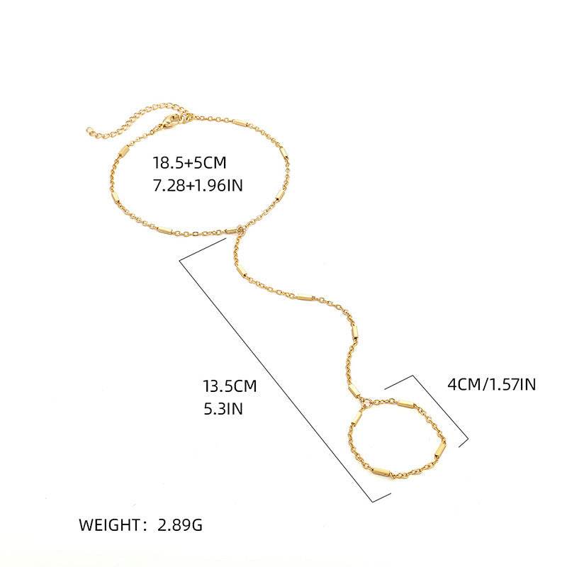 BuyCenter Women's Beach Ring Bracelet - Elegant Gold Chain Design - Buy Center