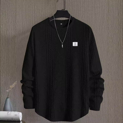 Japanese Retro Men's Pullover Sweater - Casual Long Sleeve, Loose Fit - Buy Center
