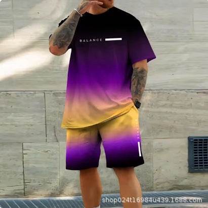 Casual Sports Short Sleeve Set for Men - Lightweight & Breathable Summer Comfort - Buy Center