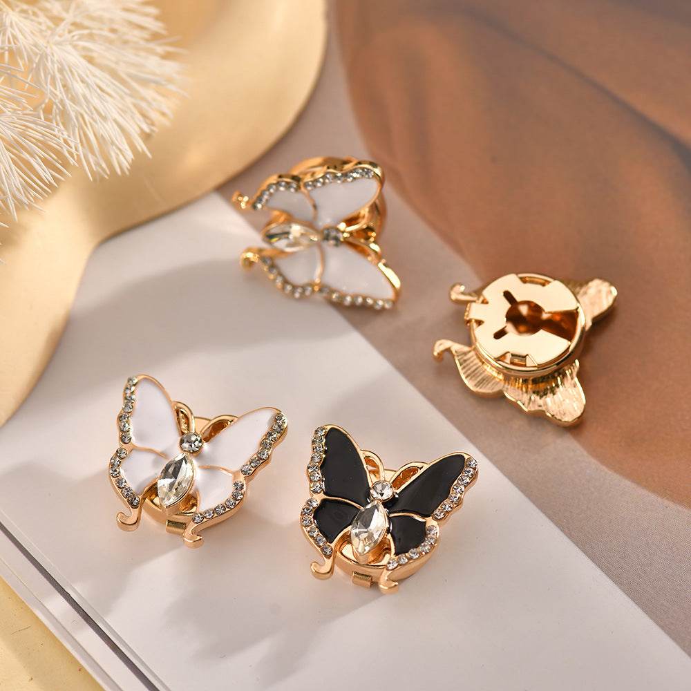 Elegant Women's Butterfly Rhinestone Cufflinks - Stylish 3D Design 2025 - Buy Center