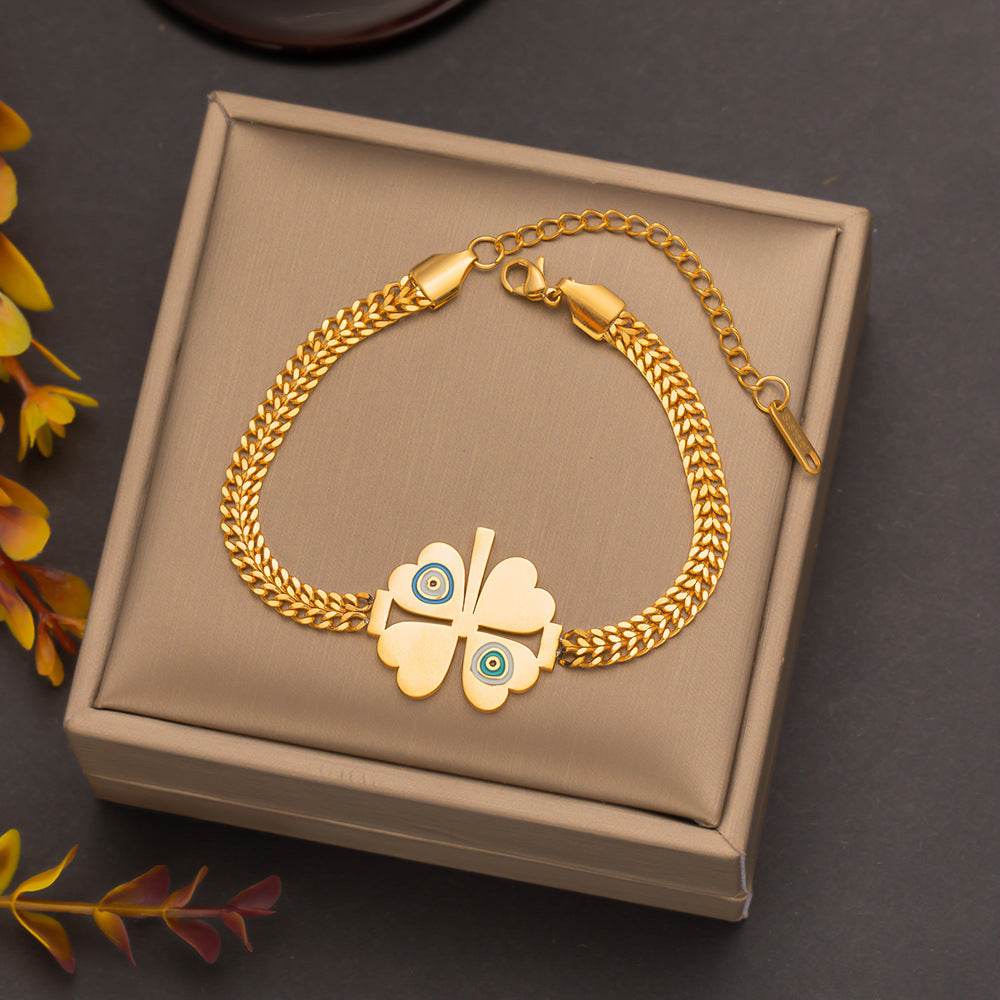 Buy Center Stainless Steel Flower Bracelet - Trendy Lucky Tree Design - Buy Center