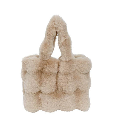 Ladies Plush Tote Bag - Stylish Large Capacity Shoulder Bag 2025 - Buy Center