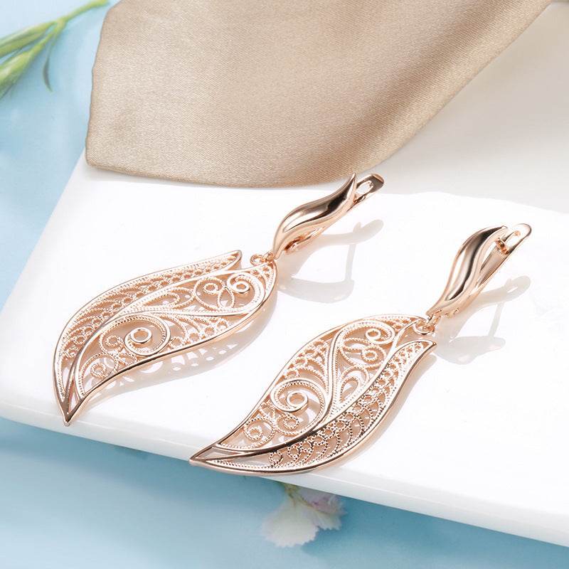 Women’s Retro Hollow Earrings - Rose Gold Geometric Fashion Jewelry - Buy Center